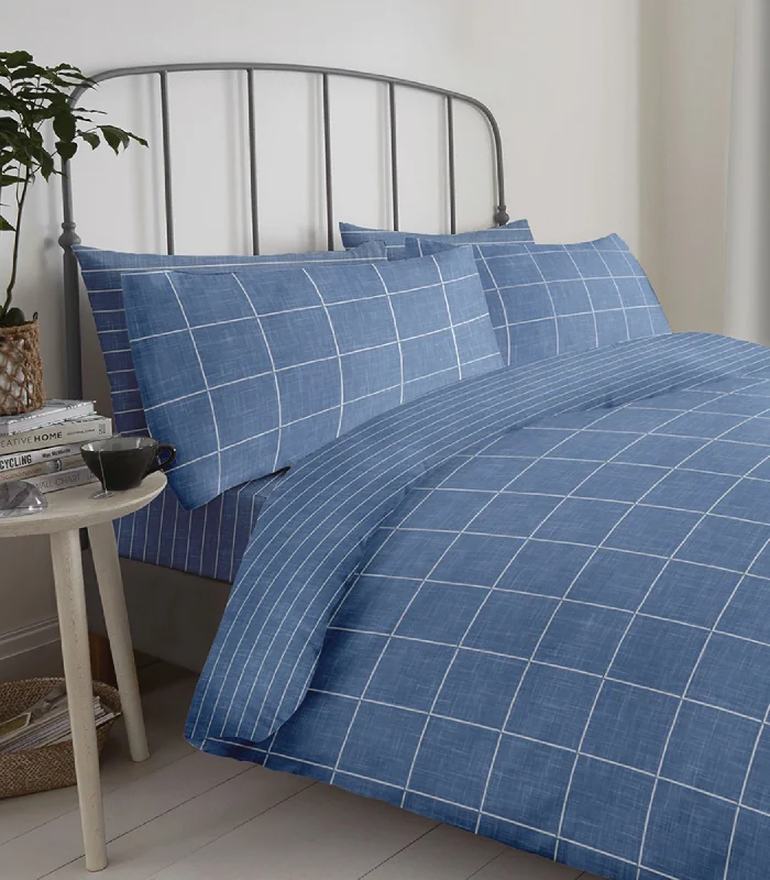 Expensive duvet covers with premium materials and artisanal craftsmanshipLewis's Reversible Printed Bed In A Bag - Blue Check Expensive duvet covers with premium materials and artisanal craftsmanshipLewis's Reversible Printed Bed In A Bag - Blue Check