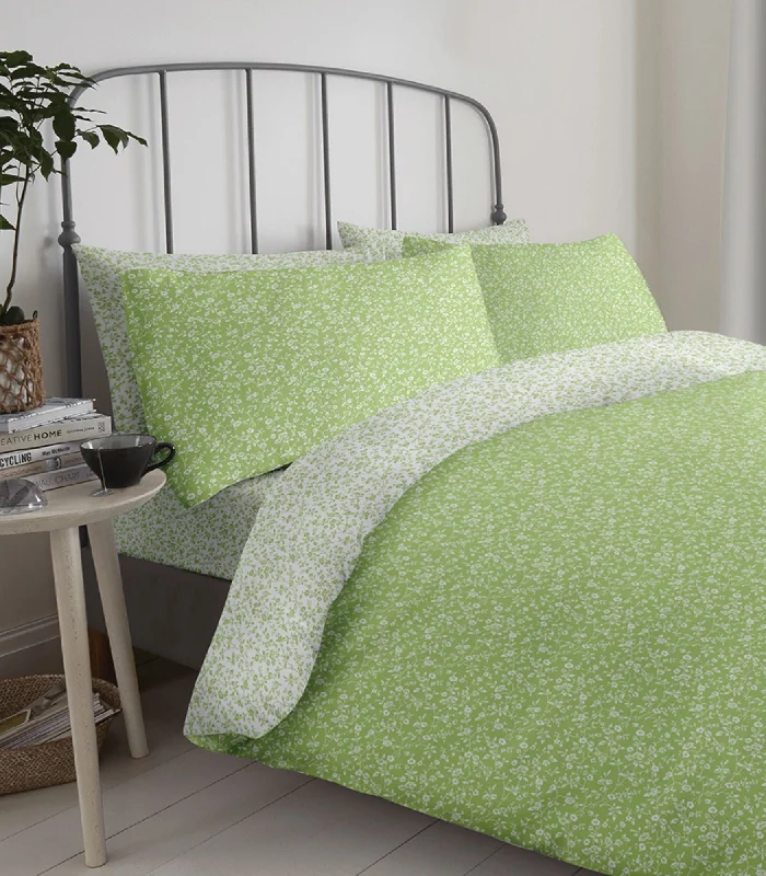 Twin - size duvet covers ideal for single beds in kids' rooms or dormitoriesLewis's Reversible Printed Bed In A Bag - Sage Green Florals Twin - size duvet covers ideal for single beds in kids' rooms or dormitoriesLewis's Reversible Printed Bed In A Bag - Sage Green Florals