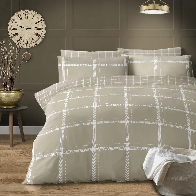 Egyptian cotton duvet covers for a luxurious and soft feelLewis's Sherwood Check Duvet Set - Natural Egyptian cotton duvet covers for a luxurious and soft feelLewis's Sherwood Check Duvet Set - Natural
