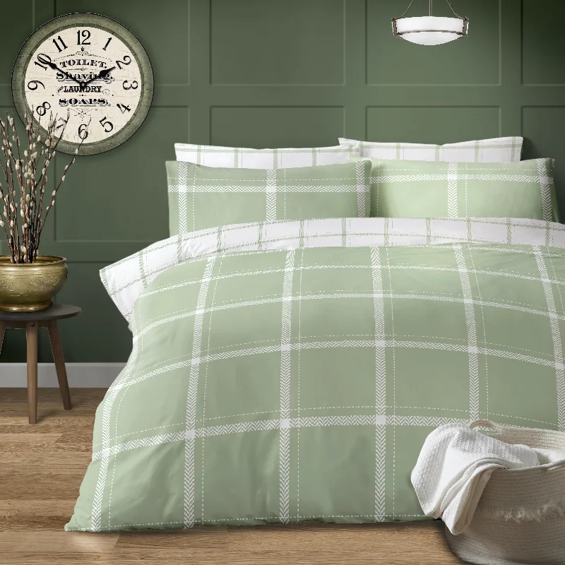 Patchwork duvet covers with a variety of fabric pieces sewn together for a rustic charmLewis's Sherwood Check Duvet Set - Sage Patchwork duvet covers with a variety of fabric pieces sewn together for a rustic charmLewis's Sherwood Check Duvet Set - Sage