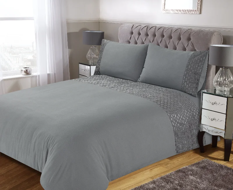 Value - for - money duvet covers that offer great quality at a reasonable priceLewis's Sophia Cut Velvet Panel Duvet Set - Charcoal Value - for - money duvet covers that offer great quality at a reasonable priceLewis's Sophia Cut Velvet Panel Duvet Set - Charcoal