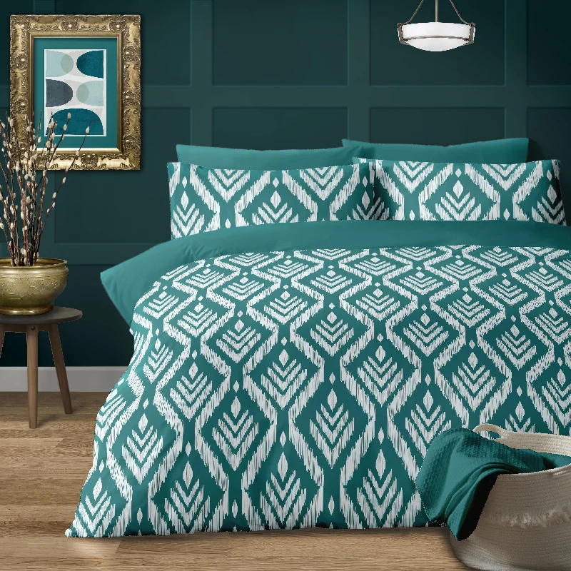 Anti - dust mite duvet covers to keep the sleep environment cleanLewis's Tahlia Ikat Duvet Set - Teal Anti - dust mite duvet covers to keep the sleep environment cleanLewis's Tahlia Ikat Duvet Set - Teal