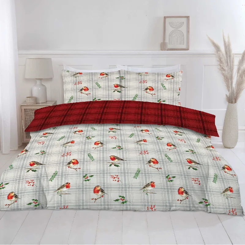 Organic cotton duvet covers for a chemical - free and eco - friendly optionLewis's Winter Robin Duvet Set - Grey Organic cotton duvet covers for a chemical - free and eco - friendly optionLewis's Winter Robin Duvet Set - Grey