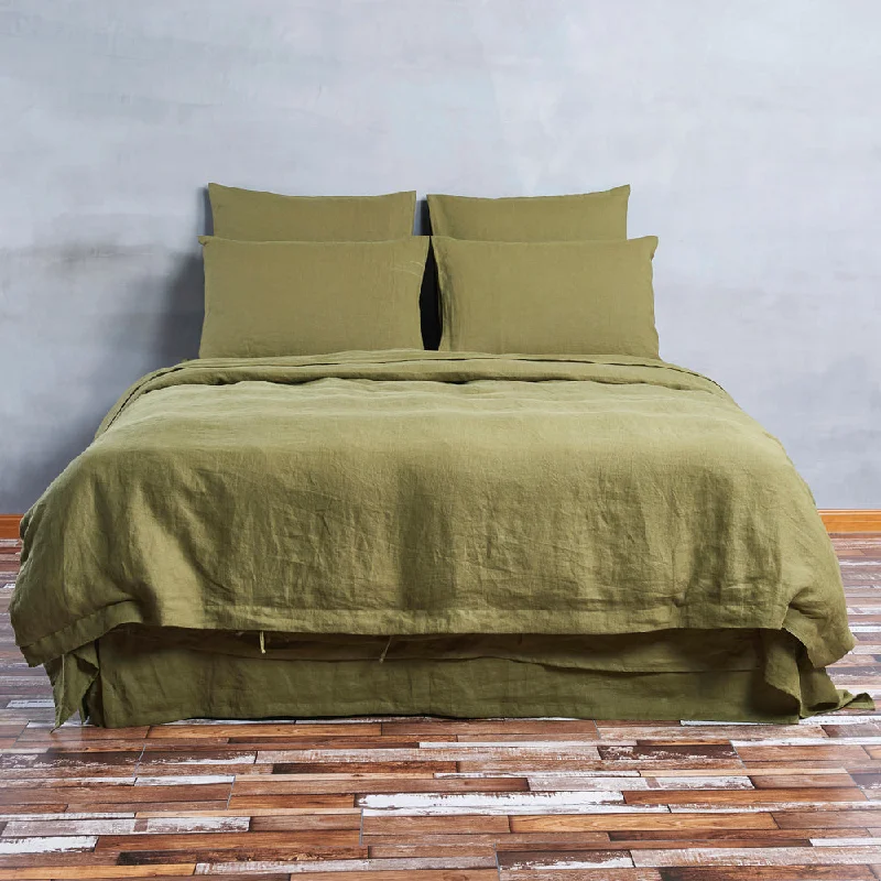 Children's - room duvet covers with fun and colorful designsLinen Duvet Cover Green Olive Children's - room duvet covers with fun and colorful designsLinen Duvet Cover Green Olive