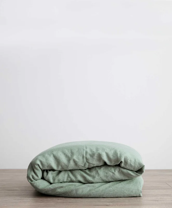 Stain - resistant duvet covers for easy maintenanceLinen Duvet Cover - Sage