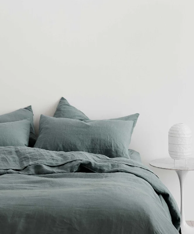 Anti - dust mite duvet covers to keep the sleep environment cleanLinen Duvet Cover Set - Bluestone Anti - dust mite duvet covers to keep the sleep environment cleanLinen Duvet Cover Set - Bluestone
