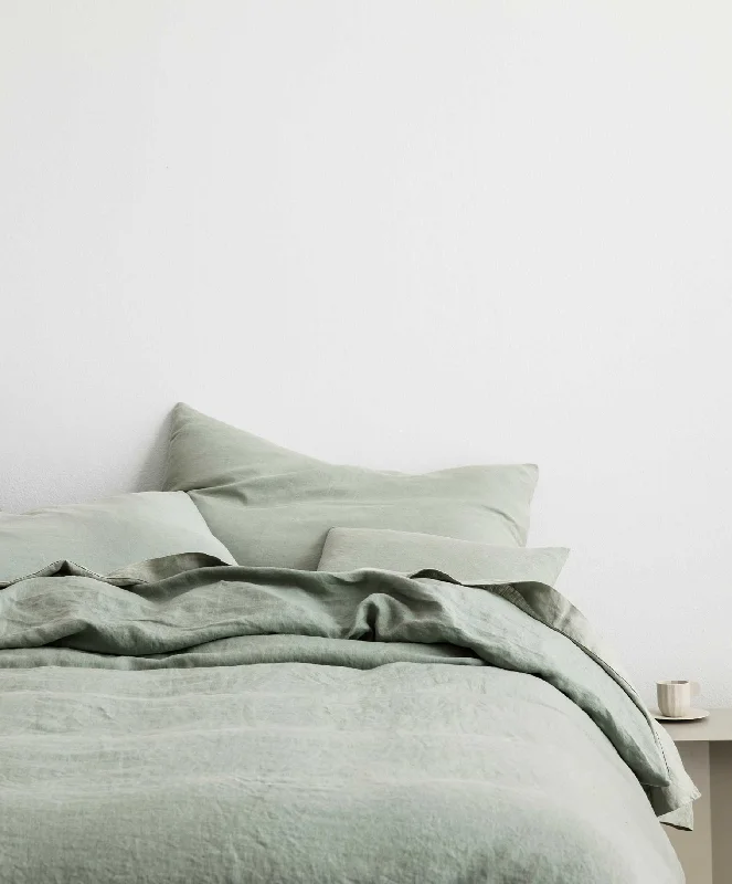 Dry - clean - only duvet covers with high - end materials and delicate designsLinen Duvet Cover Set - Sage Dry - clean - only duvet covers with high - end materials and delicate designsLinen Duvet Cover Set - Sage