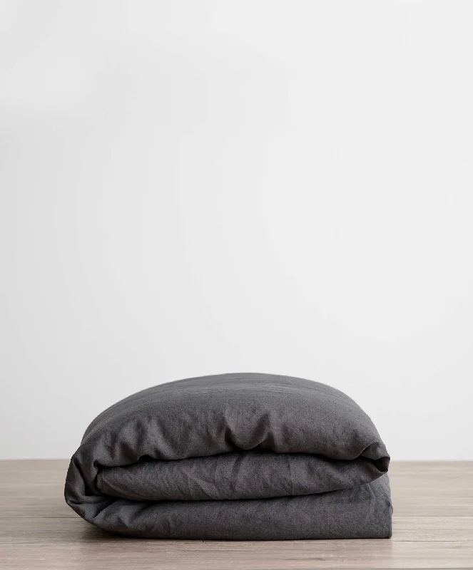 Stain - resistant duvet covers for easy maintenanceLinen Duvet Cover - Slate