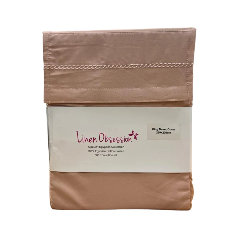 Minimalist - style duvet covers with clean lines and simple designsLinen Obsession "LO Opulent Embroidery" 500TC Egyptian Cotton Sateen in Blush Minimalist - style duvet covers with clean lines and simple designsLinen Obsession "LO Opulent Embroidery" 500TC Egyptian Cotton Sateen in Blush