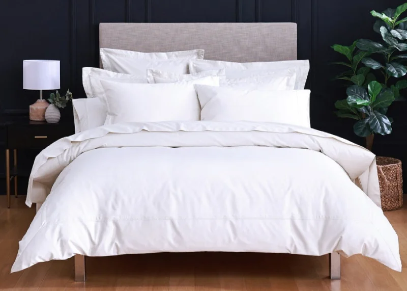 Organic cotton duvet covers for a chemical - free and eco - friendly optionLinen Obsession "LO Opulent Embroidery" 500TC Egyptian Cotton Sateen in White Organic cotton duvet covers for a chemical - free and eco - friendly optionLinen Obsession "LO Opulent Embroidery" 500TC Egyptian Cotton Sateen in White
