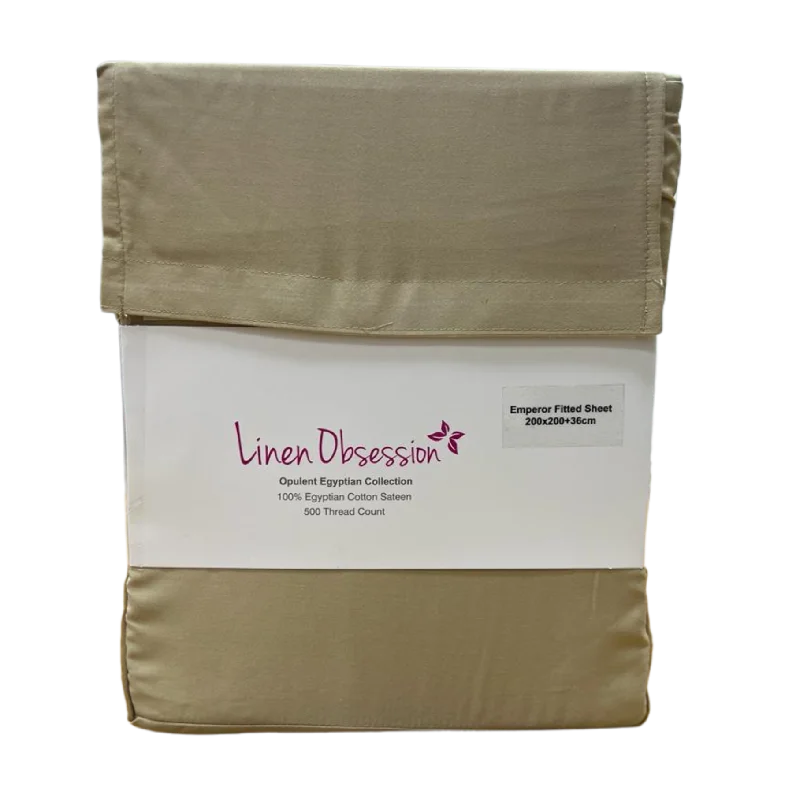 Dry - clean - only duvet covers with high - end materials and delicate designsLinen Obsession "Opulent Egyptian" 500 Thread Count Cotton Sateen Plain Dyes in Tan Dry - clean - only duvet covers with high - end materials and delicate designsLinen Obsession "Opulent Egyptian" 500 Thread Count Cotton Sateen Plain Dyes in Tan