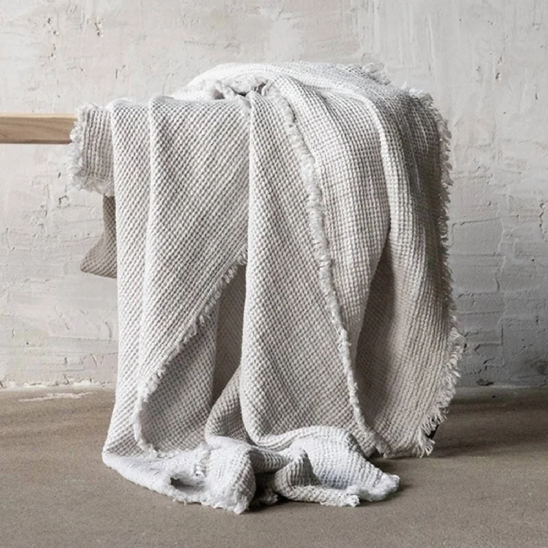 Queen - size blankets for standard - sized bedsLinen Washed Throw Blanket In Silver Queen - size blankets for standard - sized bedsLinen Washed Throw Blanket In Silver