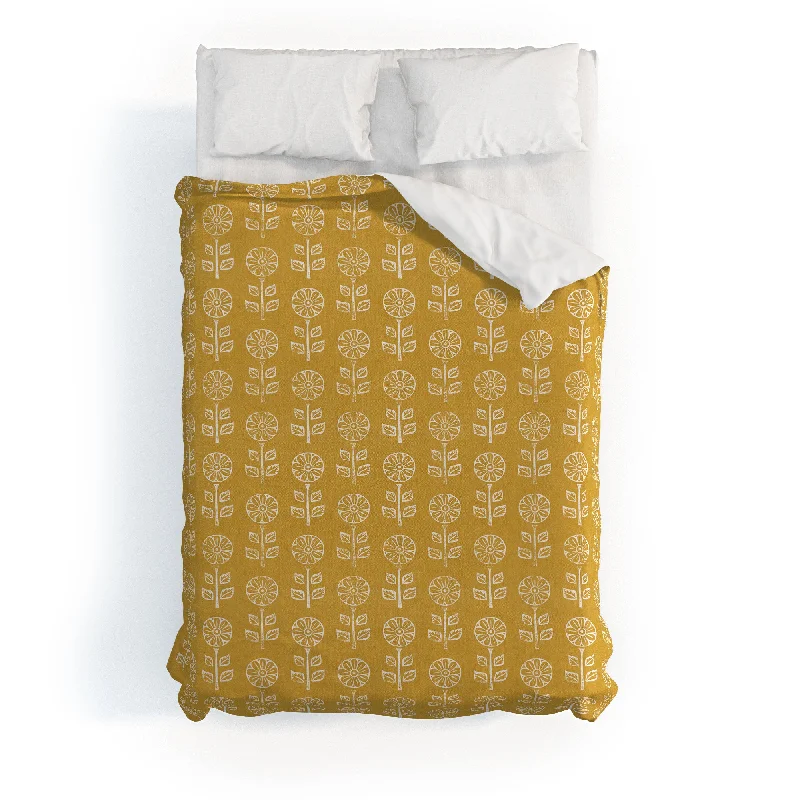 Mid - priced duvet covers with a good balance of quality and costLittle Arrow Design Co Block Print Floral Mustard Polyester Duvet Mid - priced duvet covers with a good balance of quality and costLittle Arrow Design Co Block Print Floral Mustard Polyester Duvet