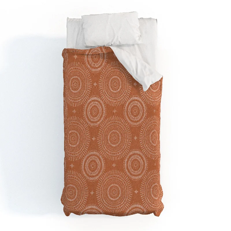 Snap - closure duvet covers for a quick and convenient way to open and closeLittle Arrow Design Co Boho Sun And Stars Ginger Polyester Duvet Snap - closure duvet covers for a quick and convenient way to open and closeLittle Arrow Design Co Boho Sun And Stars Ginger Polyester Duvet