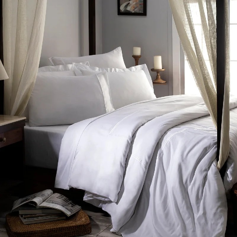Budget - friendly duvet covers for first - time homebuyers or studentsLuxe Leisure Line Embroidery 100% Cotton Super Soft White Duvet Cover with Pillow Case Budget - friendly duvet covers for first - time homebuyers or studentsLuxe Leisure Line Embroidery 100% Cotton Super Soft White Duvet Cover with Pillow Case