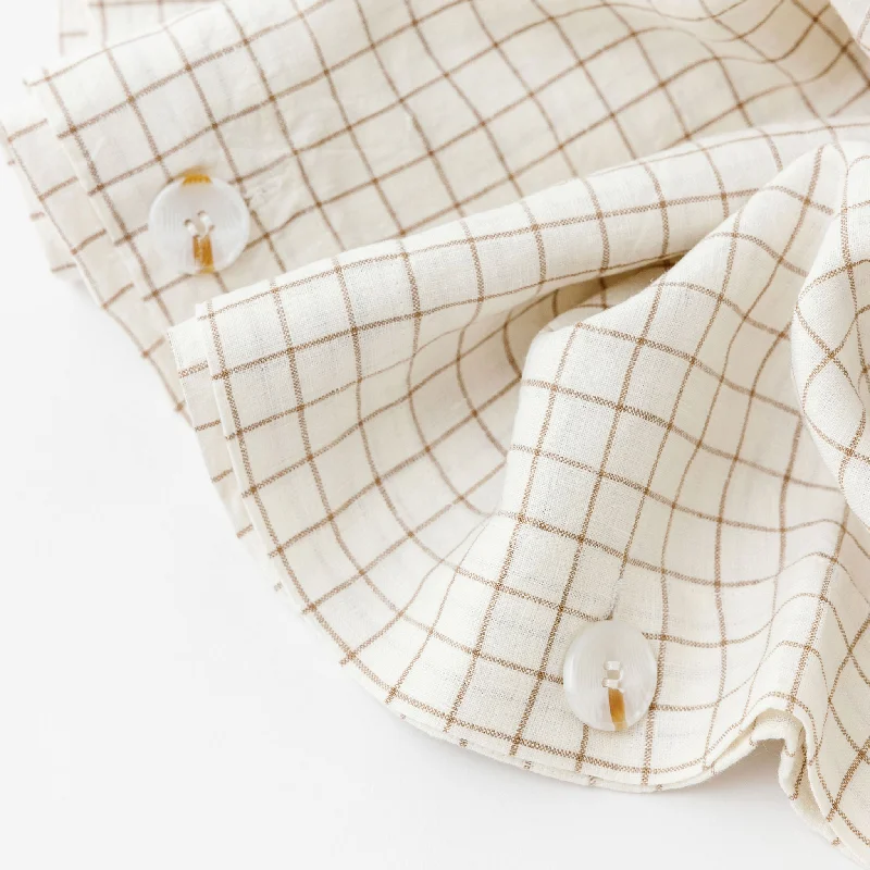 Organic cotton duvet covers for a chemical - free and eco - friendly optionMalt Brown Grid Linen Duvet Organic cotton duvet covers for a chemical - free and eco - friendly optionMalt Brown Grid Linen Duvet