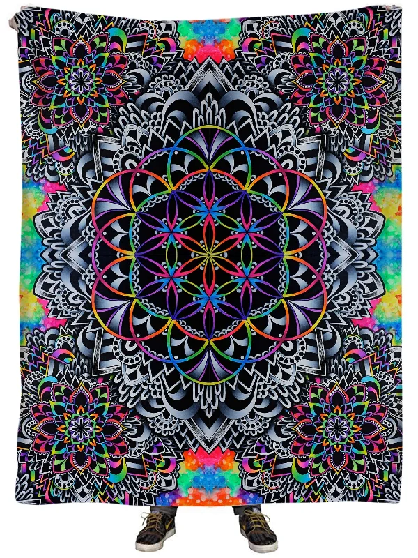 Synthetic fiber blend blankets for a budget - friendly choiceMandala Vibez Plush Blanket