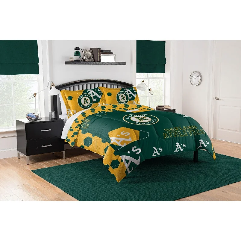 Cotton - filled comforters for a breathable and natural sleep experienceMLB 849 Athletics Hexagon F/Q Comforter Set Cotton - filled comforters for a breathable and natural sleep experienceMLB 849 Athletics Hexagon F/Q Comforter Set