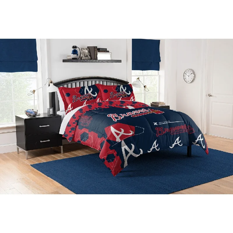Synthetic - filled comforters like polyester for affordability and hypoallergenic propertiesMLB 849 Braves Hexagon F/Q Comforter Set Synthetic - filled comforters like polyester for affordability and hypoallergenic propertiesMLB 849 Braves Hexagon F/Q Comforter Set