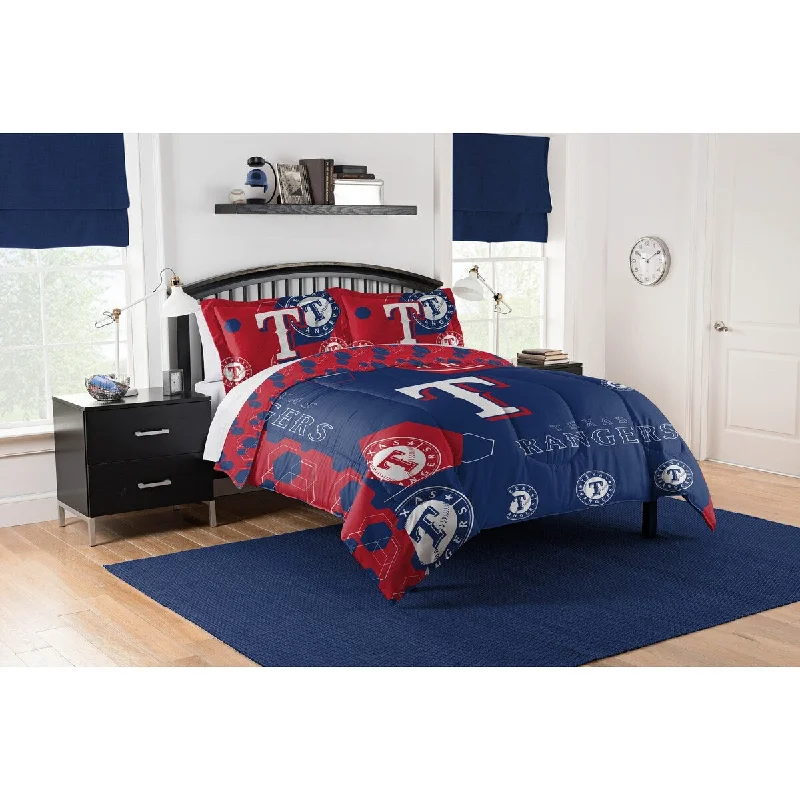 Cotton - filled comforters for a breathable and natural sleep experienceMLB 849 Rangers Hexagon F/Q Comforter Set Cotton - filled comforters for a breathable and natural sleep experienceMLB 849 Rangers Hexagon F/Q Comforter Set
