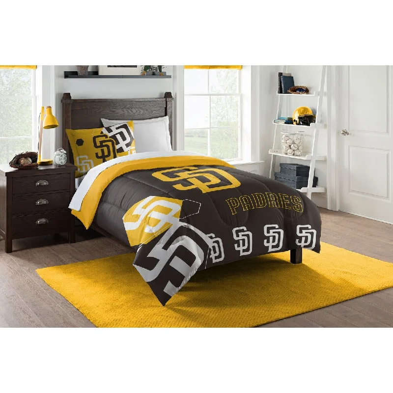Goose down comforters known for their superior quality and insulationMLB 862 Padres Hexagon Twin Comforter Set Goose down comforters known for their superior quality and insulationMLB 862 Padres Hexagon Twin Comforter Set