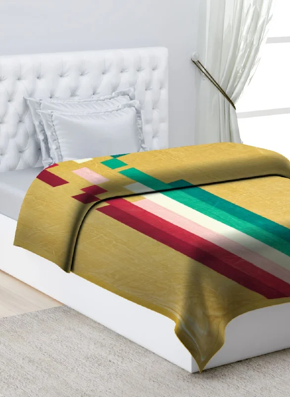 Wool blankets with natural warmth and insulationPrinted Mink Single Blanket for Mild Winter - 2 Ply