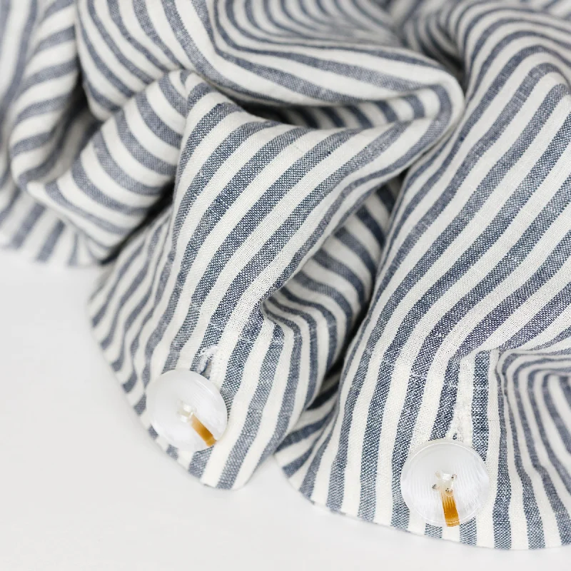California king - size duvet covers for the extra - long and wide California king bedsNavy Blue Stripes Linen Duvet California king - size duvet covers for the extra - long and wide California king bedsNavy Blue Stripes Linen Duvet