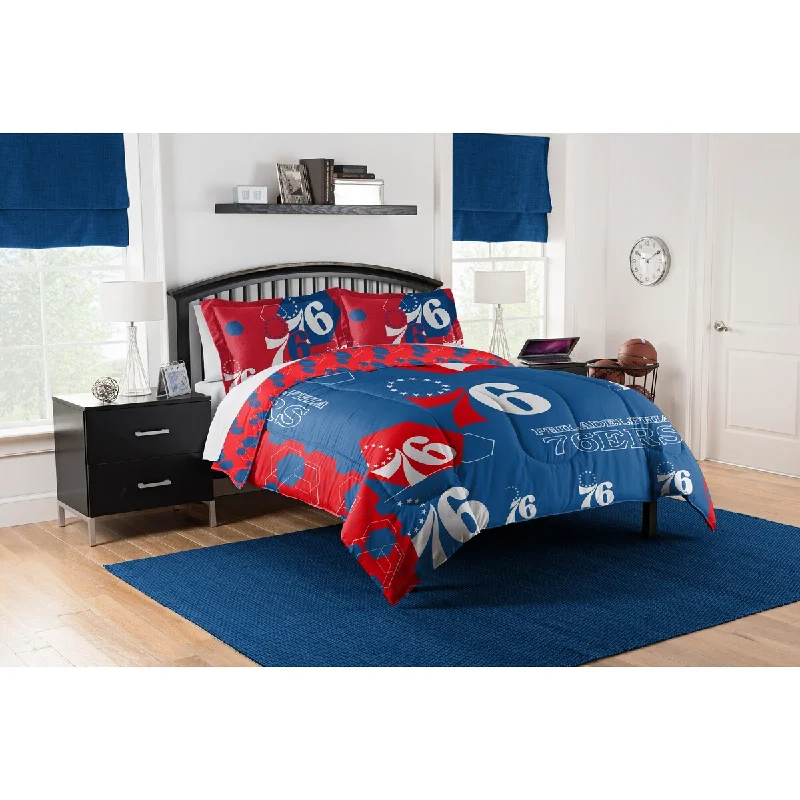 Silk - filled comforters for a luxurious and smooth touchNBA 849 76ers Hexagon F/Q Comforter Set Silk - filled comforters for a luxurious and smooth touchNBA 849 76ers Hexagon F/Q Comforter Set