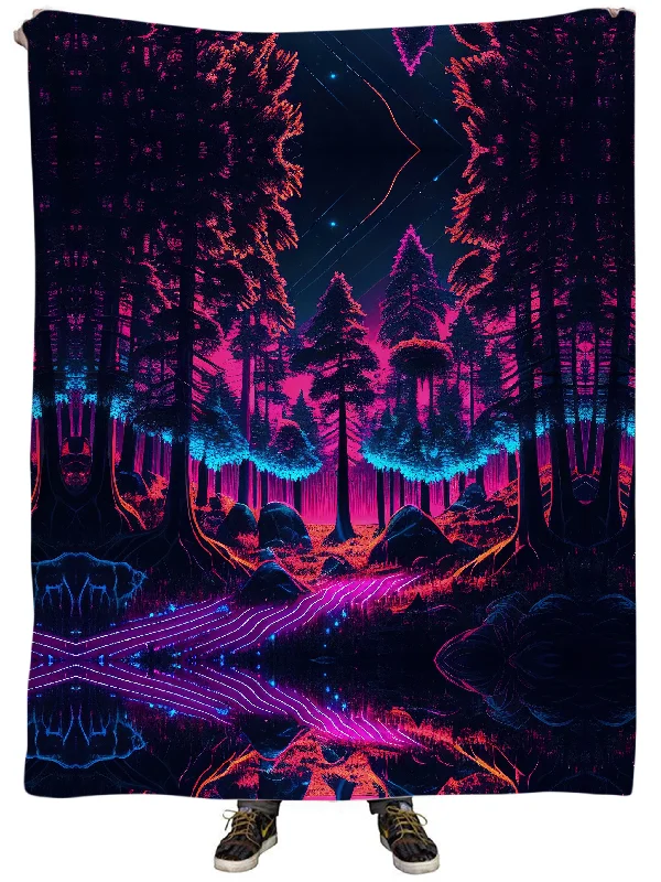 Fleece blankets for a cozy and plush textureNeon Forest Plush Blanket
