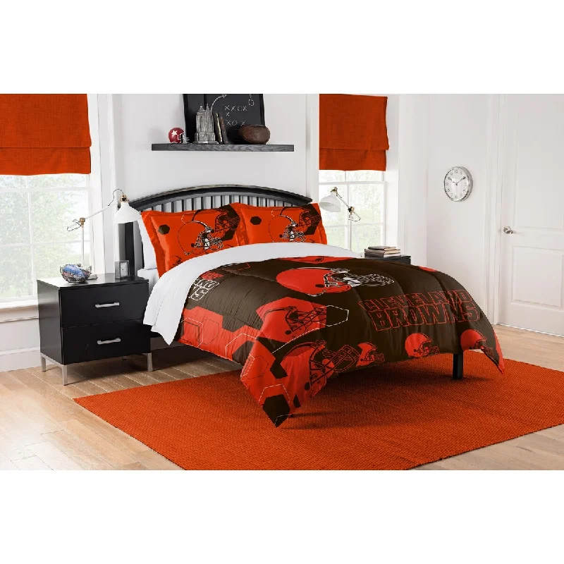 Silk - filled comforters for a luxurious and smooth touchNFL 849 Browns Hexagon F/Q Comforter Set Silk - filled comforters for a luxurious and smooth touchNFL 849 Browns Hexagon F/Q Comforter Set
