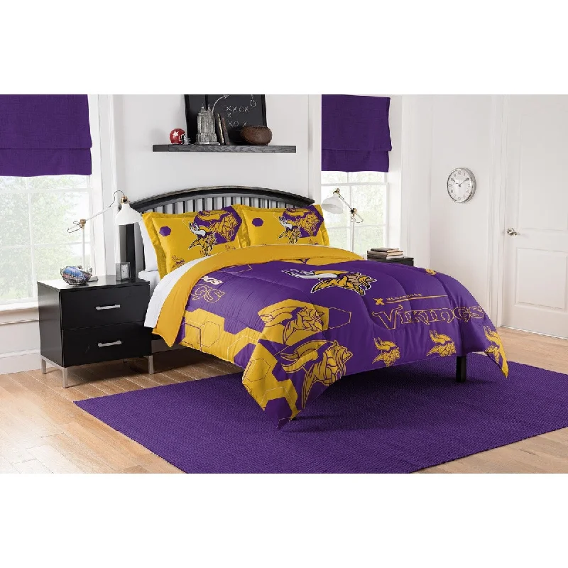 Latex - filled comforters with a bouncy texture and good supportNFL 849 Vikings Hexagon F/Q Comforter Set Latex - filled comforters with a bouncy texture and good supportNFL 849 Vikings Hexagon F/Q Comforter Set