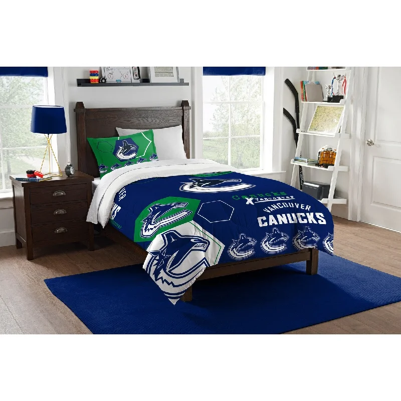 Down - filled comforters for supreme warmth and lightnessNHL 862 Canucks Hexagon Twin Comforter Set Down - filled comforters for supreme warmth and lightnessNHL 862 Canucks Hexagon Twin Comforter Set