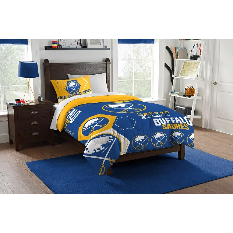Full - size comforters suitable for full - sized beds in guest rooms or small bedroomsNHL 862 Sabres Hexagon Twin Comforter Set Full - size comforters suitable for full - sized beds in guest rooms or small bedroomsNHL 862 Sabres Hexagon Twin Comforter Set