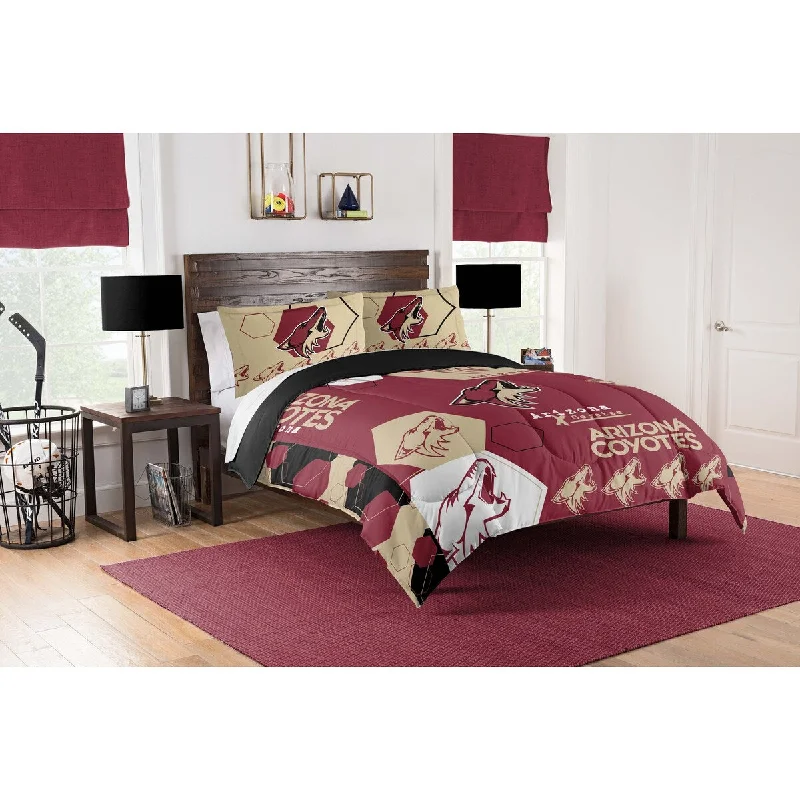 Synthetic - filled comforters like polyester for affordability and hypoallergenic propertiesNHL Arizona Coyotes Hexagon F/Q Comforter Set Synthetic - filled comforters like polyester for affordability and hypoallergenic propertiesNHL Arizona Coyotes Hexagon F/Q Comforter Set