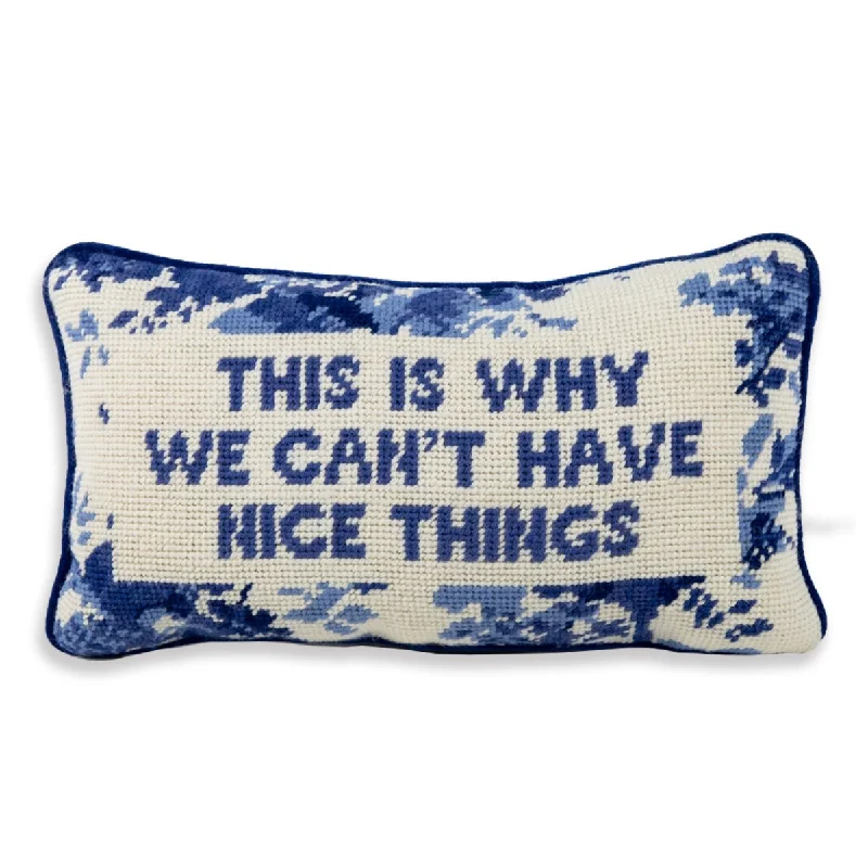 Cashmere blankets for ultimate softness and luxuryNice Things Needlepoint Pillow