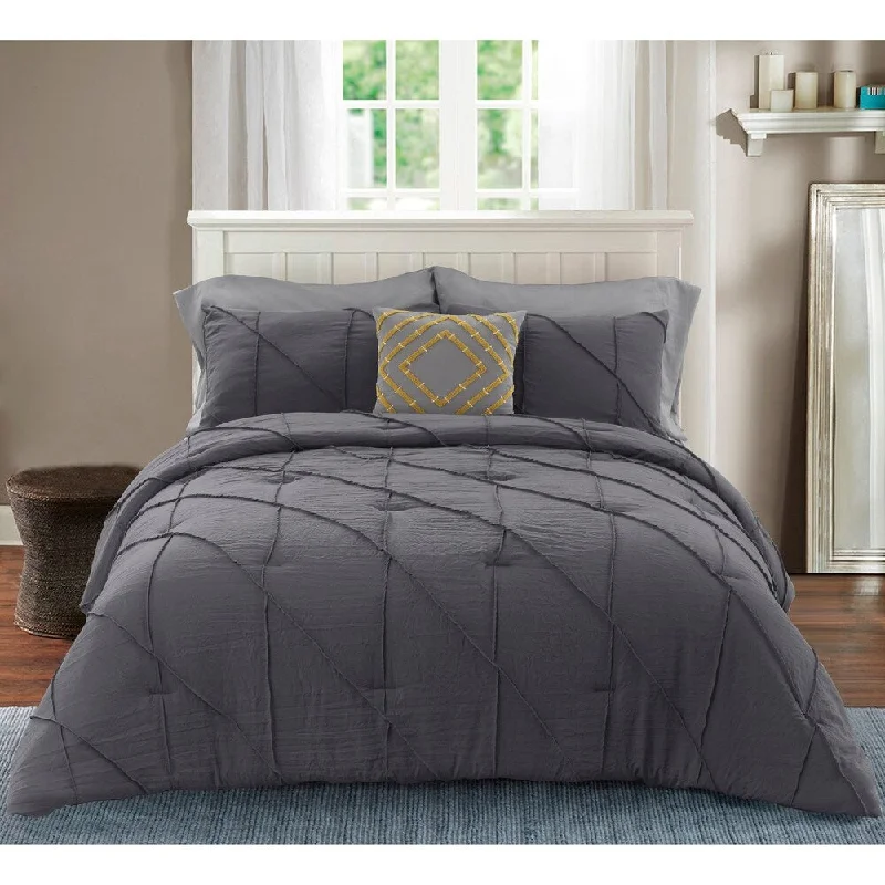 Silk - filled comforters for a luxurious and smooth touchNolan Washed Microfiber Comforter Set in Grey Silk - filled comforters for a luxurious and smooth touchNolan Washed Microfiber Comforter Set in Grey