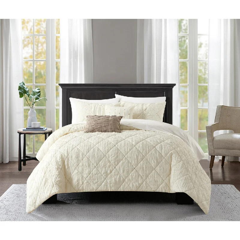 Microfiber - filled comforters that are lightweight and easy to care forNY&C Home Leighton 5 Piece Color Block Geometric Pattern Comforter Set Microfiber - filled comforters that are lightweight and easy to care forNY&C Home Leighton 5 Piece Color Block Geometric Pattern Comforter Set