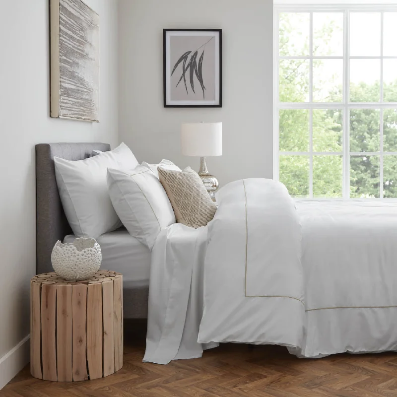 Organic cotton duvet covers for a chemical - free and eco - friendly optionOrganic Cotton Sateen Duvet Cover - Beige/White Organic cotton duvet covers for a chemical - free and eco - friendly optionOrganic Cotton Sateen Duvet Cover - Beige/White