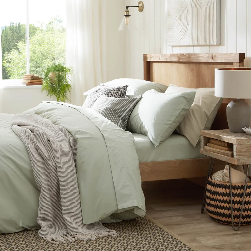 Tie - closure duvet covers with fabric ties for a more decorative and adjustable optionOrganic Cotton Percale Duvet Cover - Sage Tie - closure duvet covers with fabric ties for a more decorative and adjustable optionOrganic Cotton Percale Duvet Cover - Sage
