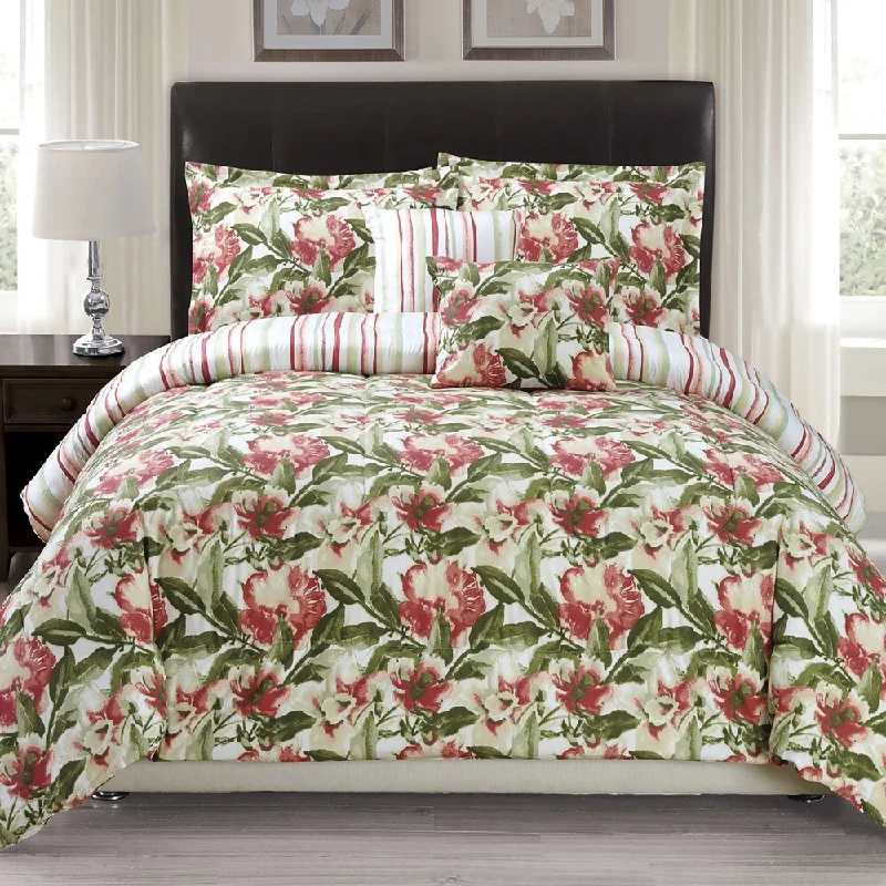 Duck down comforters with a softer feel and good warmth retentionPanama Jack Orchid Grace 5-piece Comforter Set Duck down comforters with a softer feel and good warmth retentionPanama Jack Orchid Grace 5-piece Comforter Set