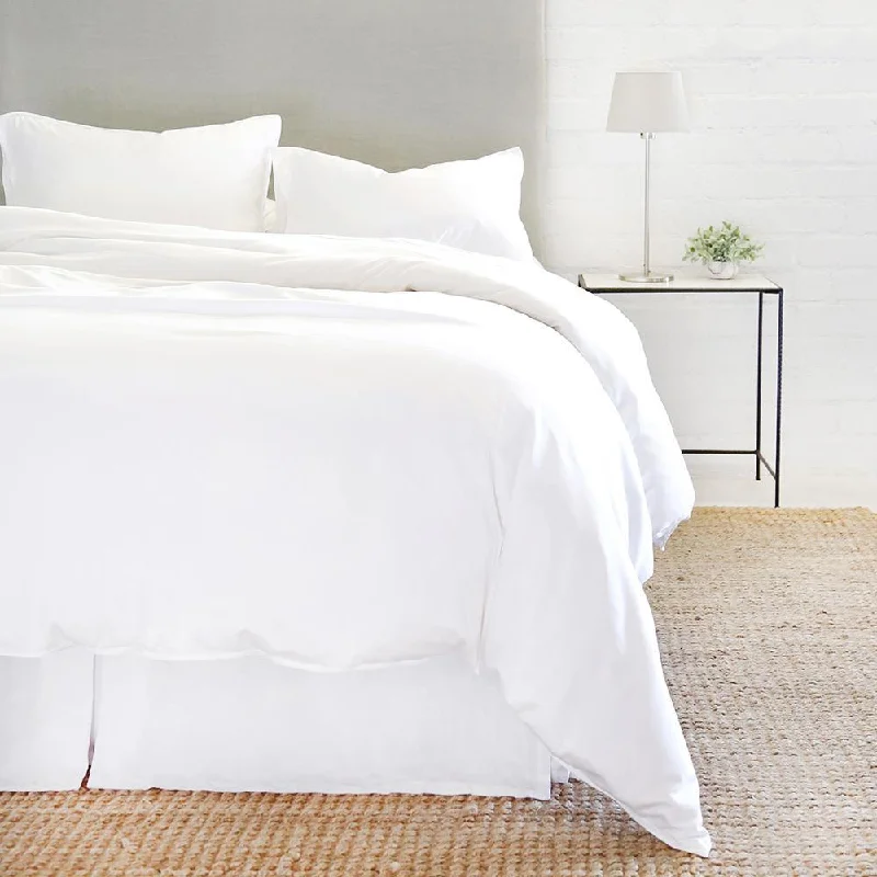 Organic cotton duvet covers for a chemical - free and eco - friendly optionPom Pom at Home Parker White Bamboo Sateen Duvet Set Organic cotton duvet covers for a chemical - free and eco - friendly optionPom Pom at Home Parker White Bamboo Sateen Duvet Set