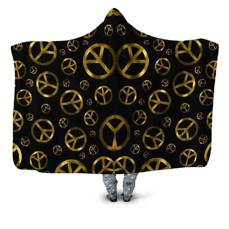 Acrylic blankets for a soft and affordable alternativePeace Sign Gold Hooded Blanket Acrylic blankets for a soft and affordable alternativePeace Sign Gold Hooded Blanket