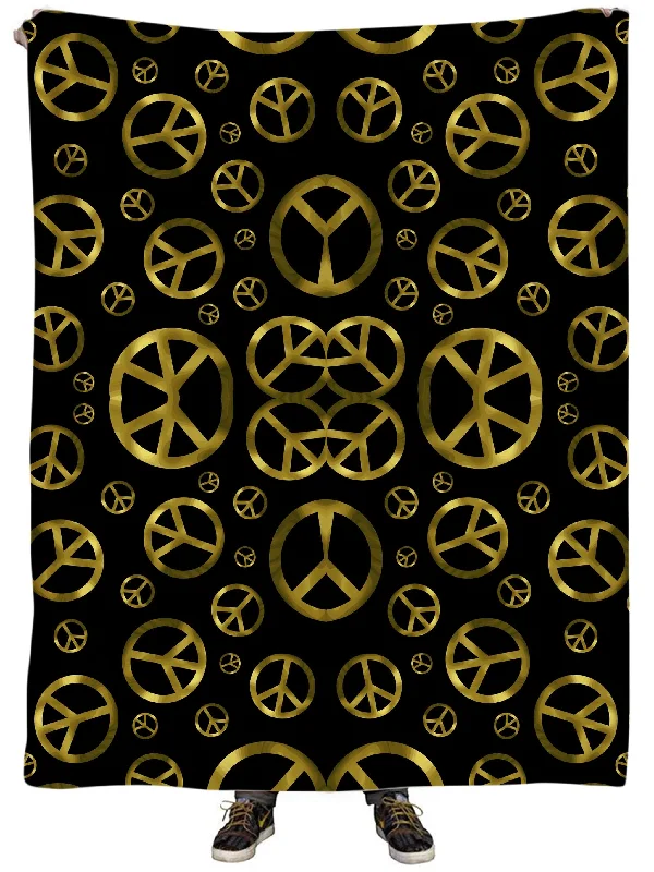 Bamboo fiber blankets with natural antibacterial propertiesPeace Sign Gold Plush Blanket Bamboo fiber blankets with natural antibacterial propertiesPeace Sign Gold Plush Blanket