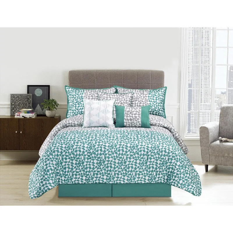 Synthetic - filled comforters like polyester for affordability and hypoallergenic propertiesPicadilly Aqua Microfiber 7-piece Comforter Set Synthetic - filled comforters like polyester for affordability and hypoallergenic propertiesPicadilly Aqua Microfiber 7-piece Comforter Set