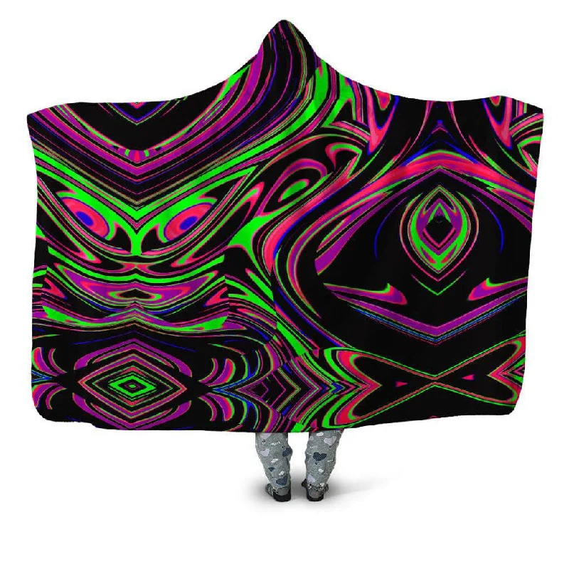 Queen - size blankets for standard - sized bedsPink and Green Blackout Drip Hooded Blanket Queen - size blankets for standard - sized bedsPink and Green Blackout Drip Hooded Blanket