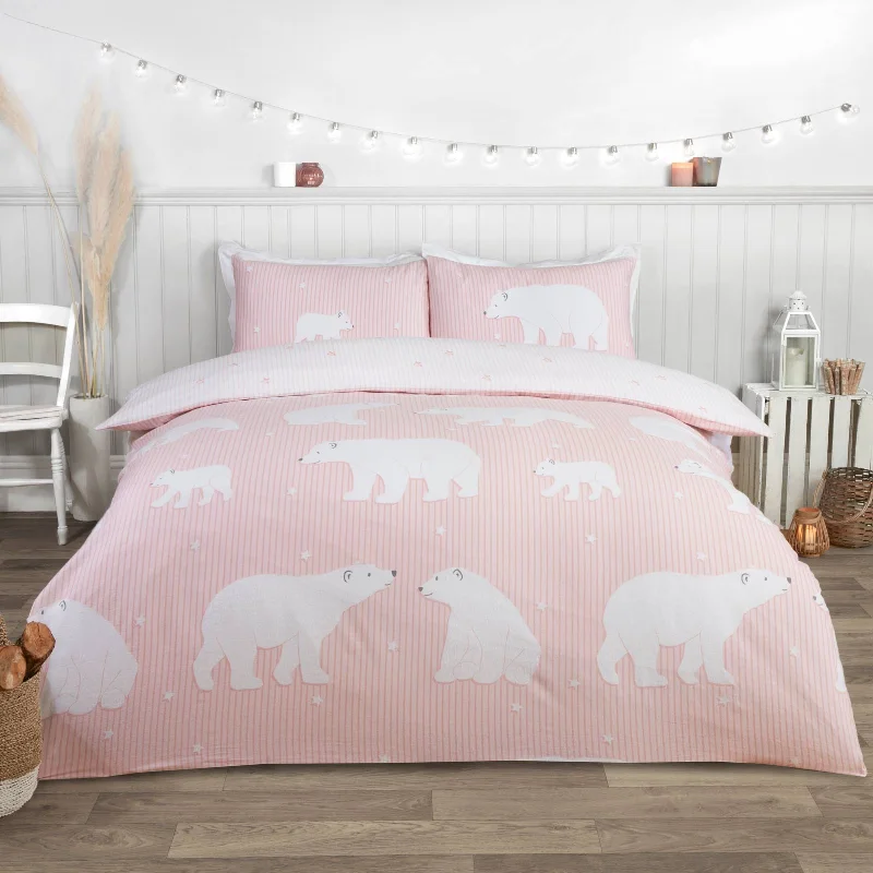Affordable duvet covers for those on a tight budgetPolar Bear Flannelette Duvet Cover Set Blush Affordable duvet covers for those on a tight budgetPolar Bear Flannelette Duvet Cover Set Blush