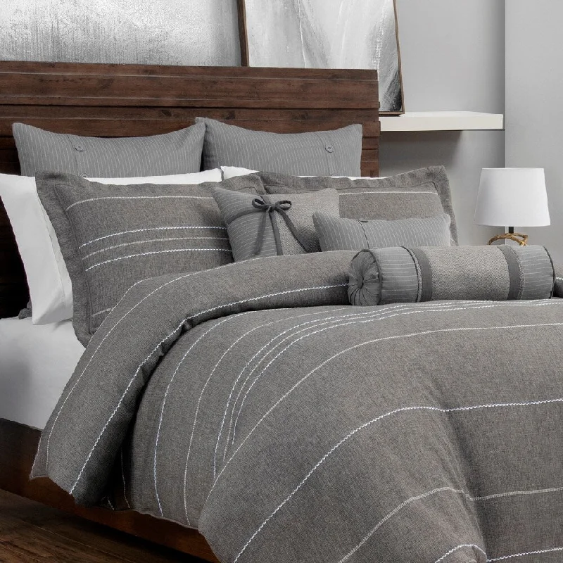 King - size comforters to fit large king - sized beds perfectlyPorch & Den Molini Grey Woven Pinstripe 3-piece Comforter Set King - size comforters to fit large king - sized beds perfectlyPorch & Den Molini Grey Woven Pinstripe 3-piece Comforter Set