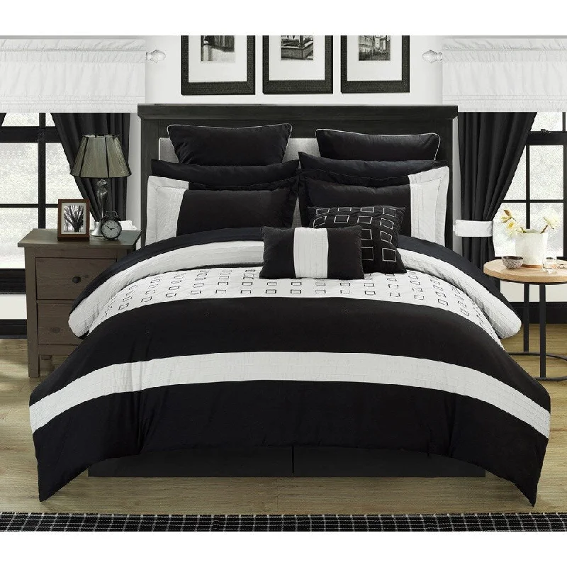Synthetic - filled comforters like polyester for affordability and hypoallergenic propertiesPorch & Den Oldfield Black 25-piece Bed-in-a-bag Synthetic - filled comforters like polyester for affordability and hypoallergenic propertiesPorch & Den Oldfield Black 25-piece Bed-in-a-bag