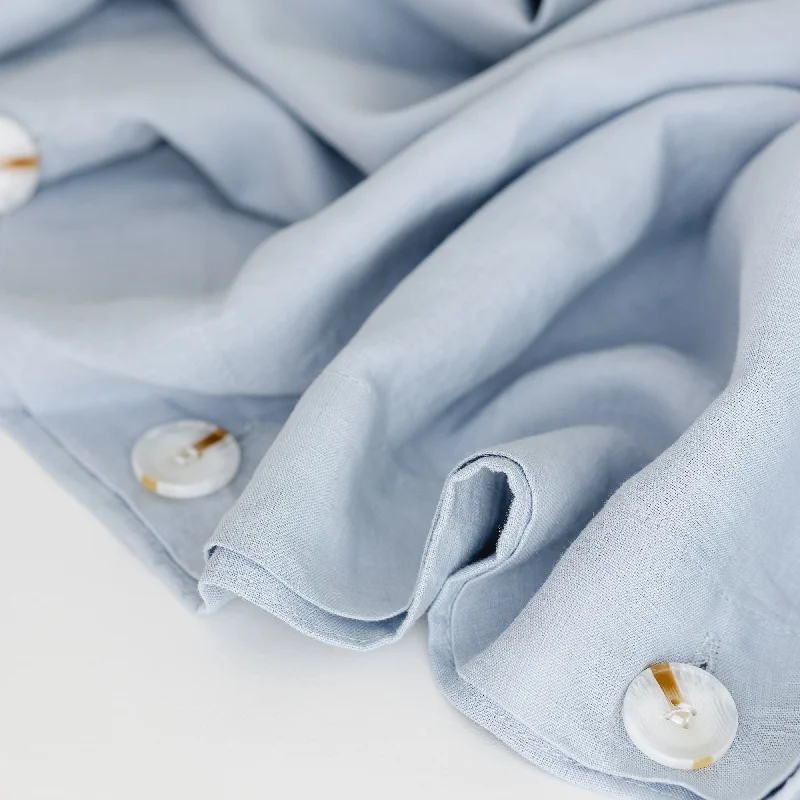 Full - size duvet covers suitable for full - sized beds in guest rooms or small bedroomsPowder Blue Linen Duvet Full - size duvet covers suitable for full - sized beds in guest rooms or small bedroomsPowder Blue Linen Duvet