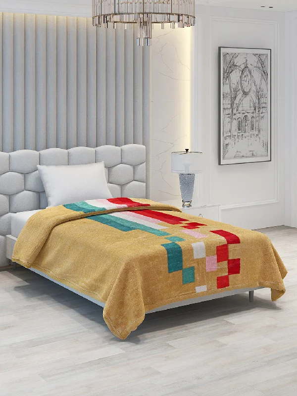 Rayon from bamboo blankets for a silky and breathable feelPrinted Single Bed Blanket for Mild Winter -2 Ply